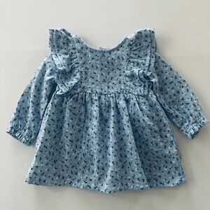 Cat & Jack 6-9 Months Baby Girl Blue Floral Dress